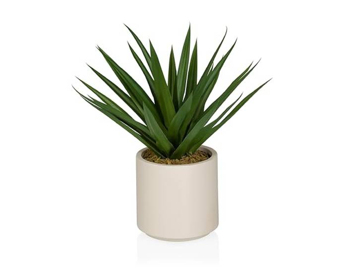 hjh OFFICE Kunstpflanze Agave, ca. 45 cm – täuschend echte Nachbildung, hochwertiger Kunststoff- & Textilmix, immergrün & pflegefrei, ideal für Büro, Wohnzimmer & Dekoration