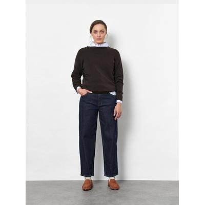 Loose-fit-Jeans TONI "Liv Barrel", Damen, Gr. 38, Normalgrößen, blau (dunkelblau 591), Denim/Jeans, , Casual, regular fit 7/8-Länge, Jeans, in Barrel-Fit