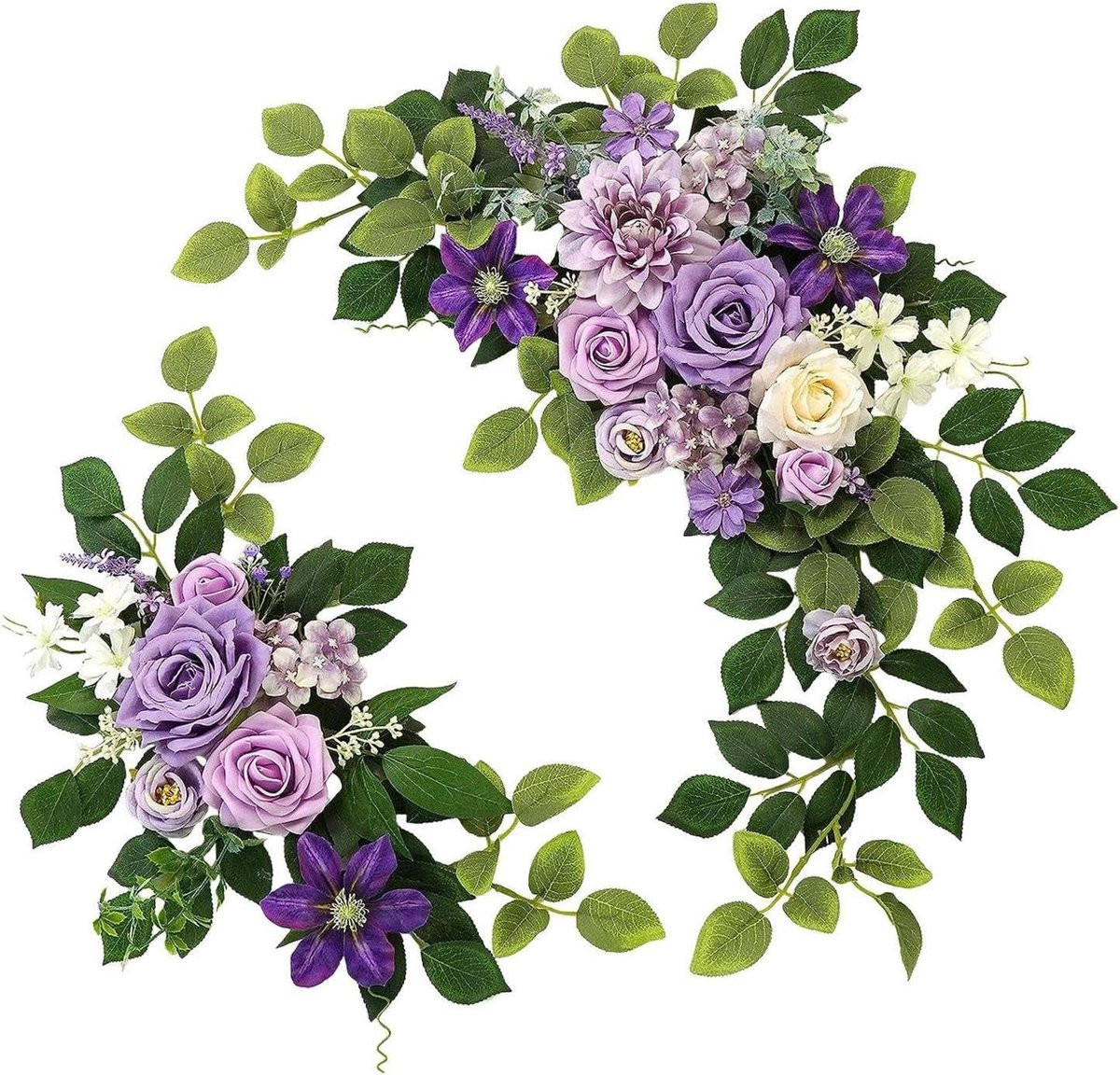 Realistisch paars kunstbloem arrangement voor bruiloft decoratie tot 70 cm