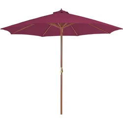 vidaXL Sonnenschirm für den Außenbereich mit Holzstange, 300 cm, burgunderrot, Modell Sirius Prestige Plus