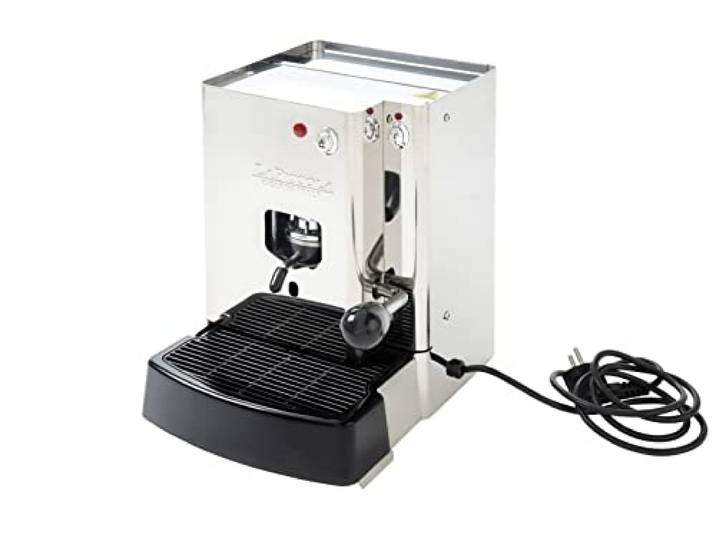 La Piccola Sara Classic Edelstahl italienische Espressomaschine für ESE-Pads Umweltbewusst und sparsam im Verbrauch Für Standard ESE-Pads 44mm, SARCLAA4S4GXX, Edelstalh