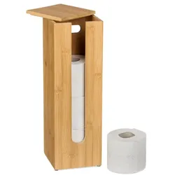 Relaxdays Toilettenpapier Aufbewahrung aus Bambus Hellbraun