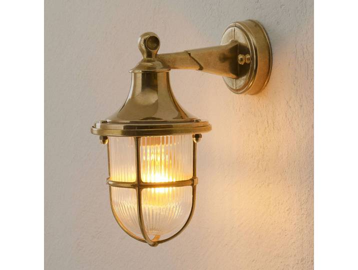 Moretti Luce Aussenwandleuchte OCEAN, dimmbar, messing / gold, für Flurbereich, Messing, Maritim