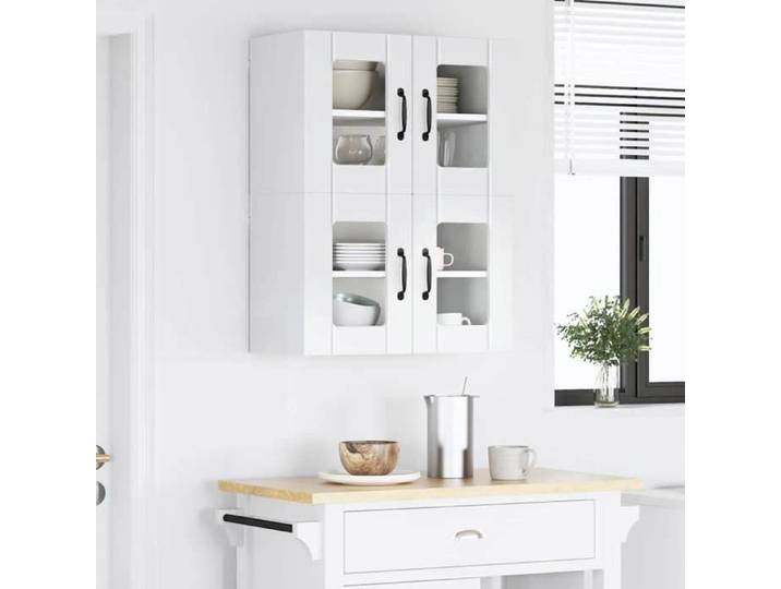 UU*TOP Cabinets de cuisine - Placard mural de cuisine - 2 pièces - desgin moderne - Blanc brillant 60x31x40 cm - CC784