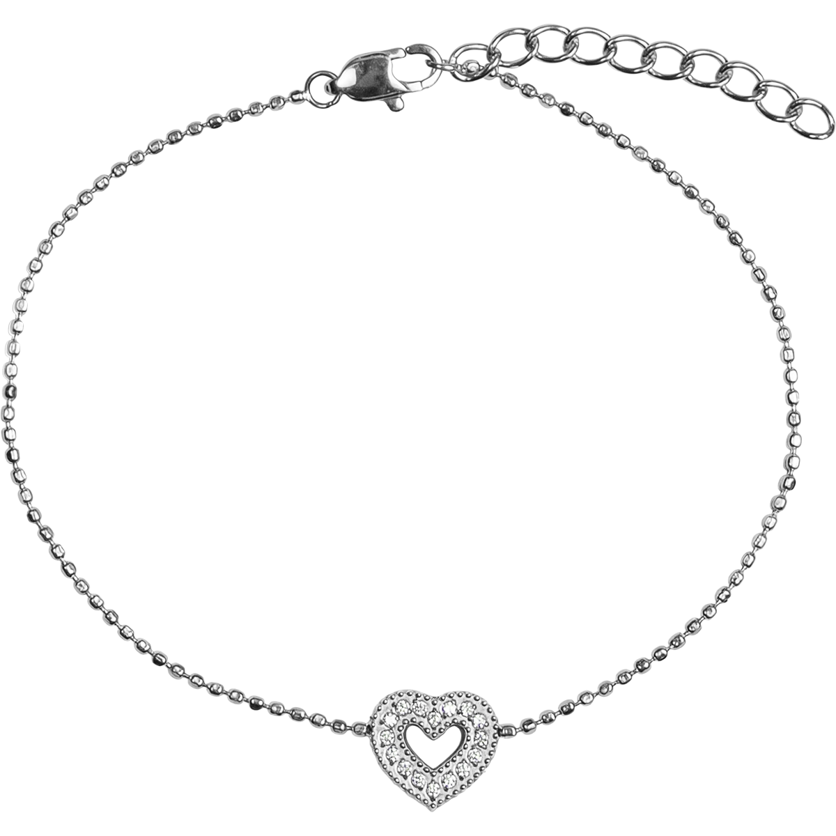 Jacques Lemans Armband Edelstahl Herz mit Zirkonia