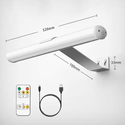 Inspire Picks 4000mAh Rechargeable Wireless Picture Light LED Art Display Wall Lamp With Remote Control white