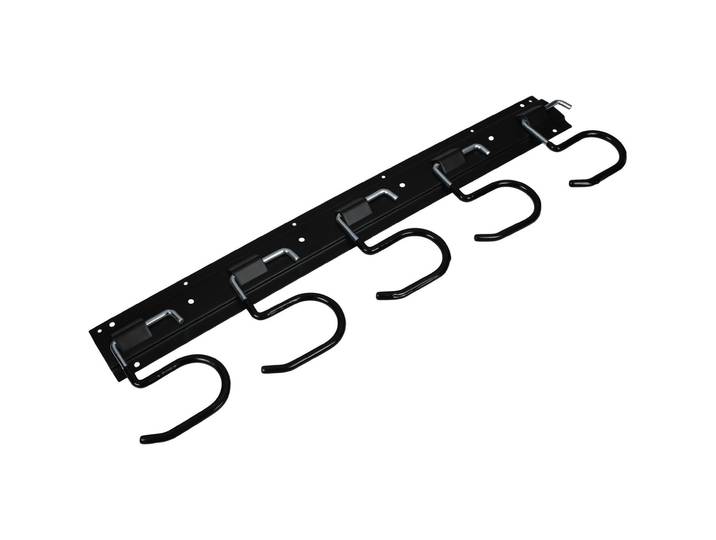 Garten-Gerätehalterleiste mit 5 Halterungen, schwarz