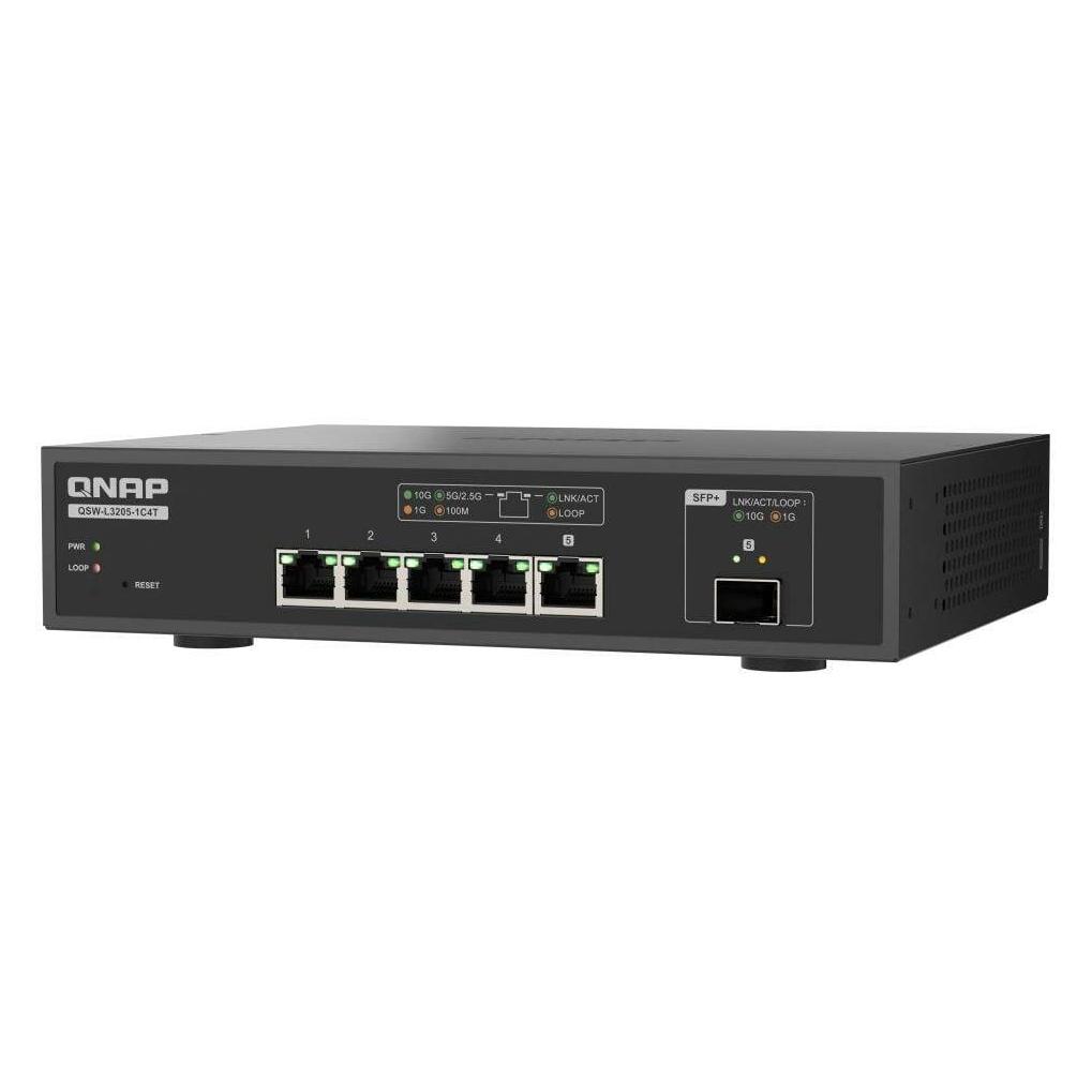 QNAP QSW-L3205-1C4T 4 ports 10Gbps 1 port 1 (4 Ports) (QSW-L3205-1C4T)