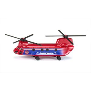 siku Fluggerät 1689 Transporthubschrauber, aus Metall/Kunststoff, Länge 17 cm
