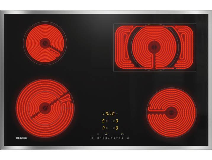 MIELE Elektro-Kochfeld KM 6542 FR , silberfarben, B:76,4cm H:4,3cm T:50,4cm, Kochfelder, Elektro-Kochfeld