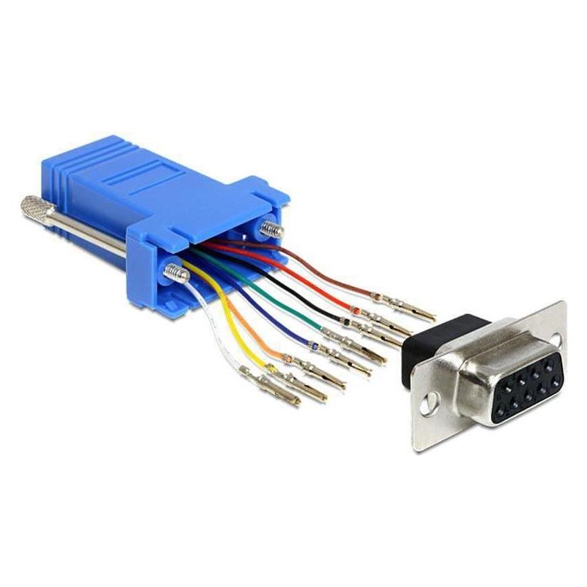Delock RJ-45 Buchse zu RS232 Buchse Montagesatz (0.05 m) (65430)