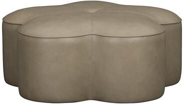 Parker Leather Ottoman - Taupe - Ballard Designs
