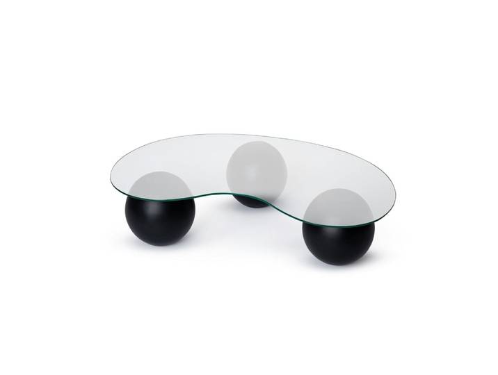 Table basse design en verre - plateau organique