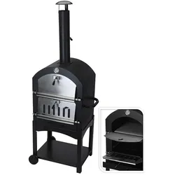 Gartenkamin Vaggan E070, Kamin- oder Terrassenofen, Grillofen, 3-in-1-Grill, Pizza, Bäcker