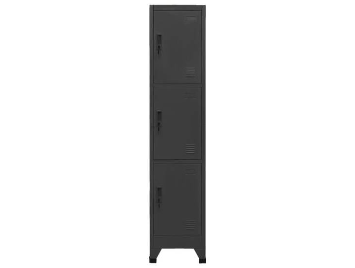 Armoire à casiers - ASHATA - PLA5039081 - Anthracite - Acier - 3 portes verrouillables