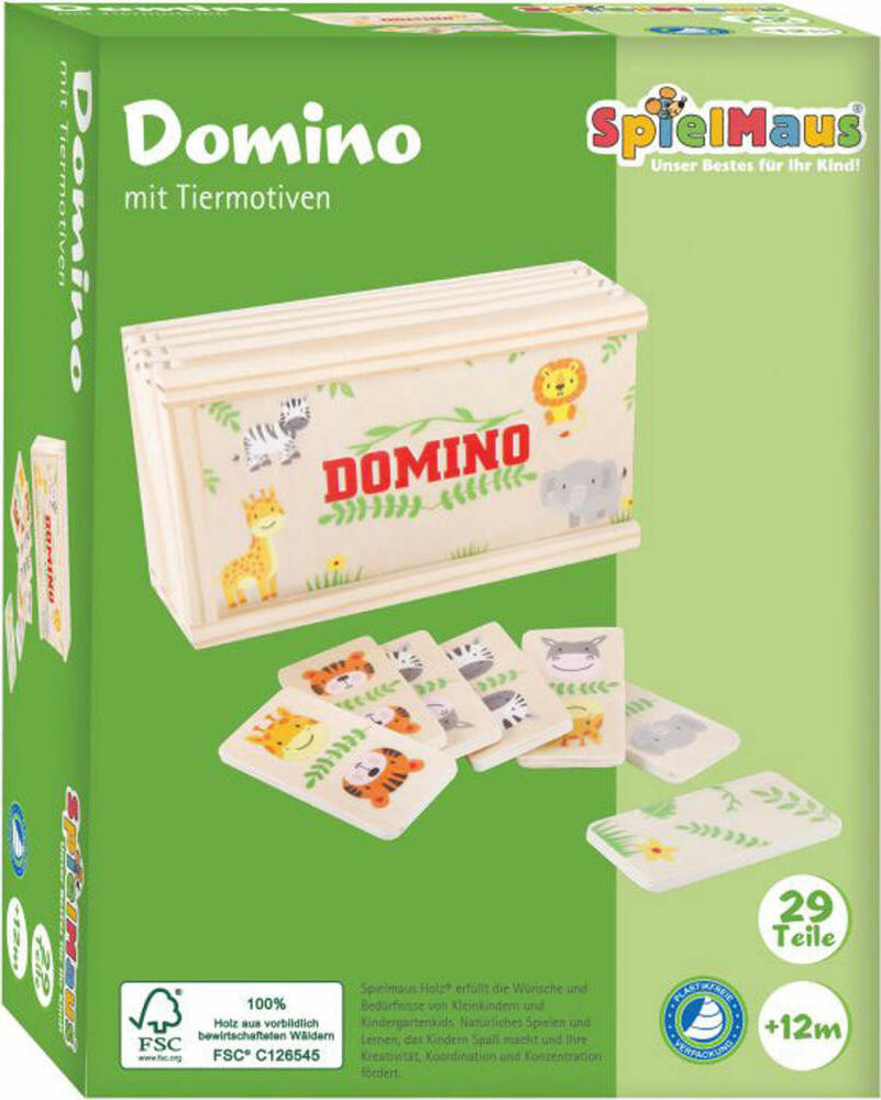 Spielmaus SMH domino met dierenmotieven, 28 stuks