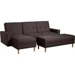 FUNKTIONSSOFA mit Hocker Kattie Flachgewebe schoko