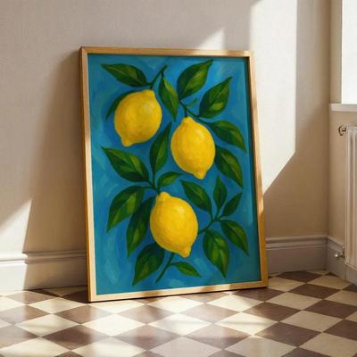 Uplift Picks Italian Lemon Tree Wall Art Cottagecore Landscape Canvas Print For Spring Home Decor 07 40x60 Cm unframed