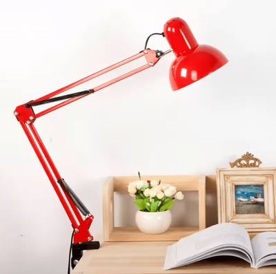 Inspire Curations Foldable Telescopic Clip On Reading Lamp Adjustable Desk And Book Light red no Light Bulb