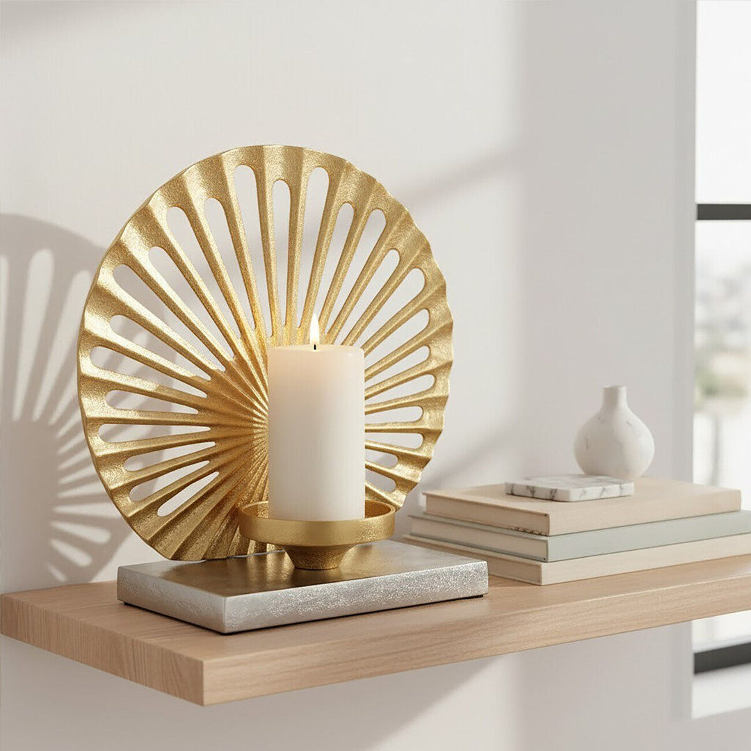 Fairmont Park Marybeth H Tabletop Tealight Holder with Candle Included Silver;Gold 33cm H x 33cm W x 15cm D