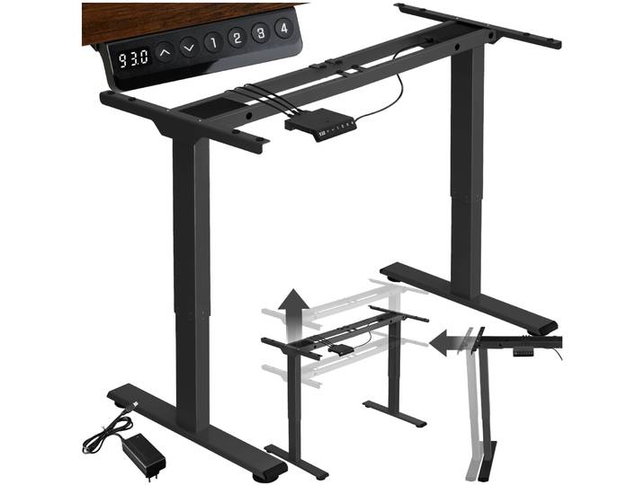 Tischgestell Melville höhenverstellbar 110-168x60x70-119cm - schwarz