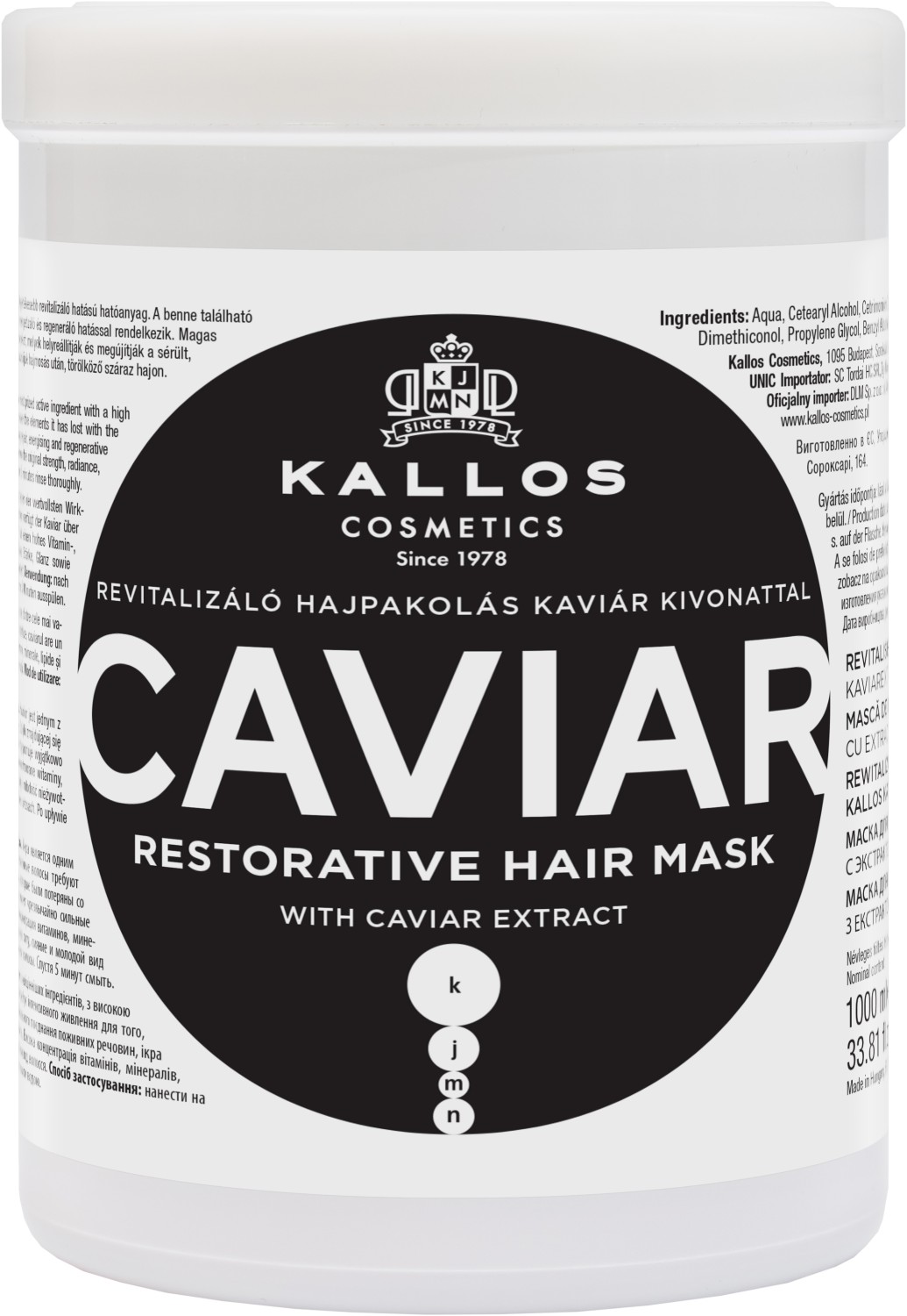 Kallos KJMN Caviar Restorative Hair Mask 1000 ml KA-KJMN1222