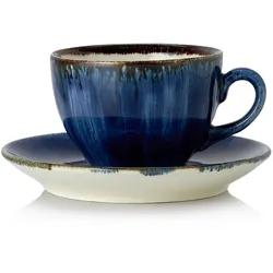 WAS Germany - Ober- und Untertasse, 0,22 ltr., Set á 6 Stück, dark ocean, Porzellan