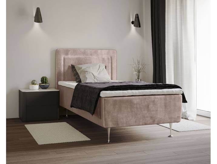Boxspringbett HOME AFFAIRE Hacer , lila, B:91cm L:208cm, 100% Polyester, Komplettbetten, Boxspringbett, Topper, H2 oder H3 und in Breiten 70,80,90,120,140,160,180 wählbar