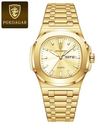 Uplifted Finds Poedagar Original Square Quartz Watch For Men gold gold