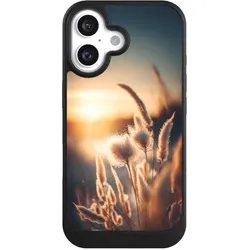Nivocase Hülle für Apple iPhone 16 Handyhülle NIVOcore Case Schwarz Natur Sonne Pampasgras (Apple iPhone 16), Smartphone Hülle, Schwarz