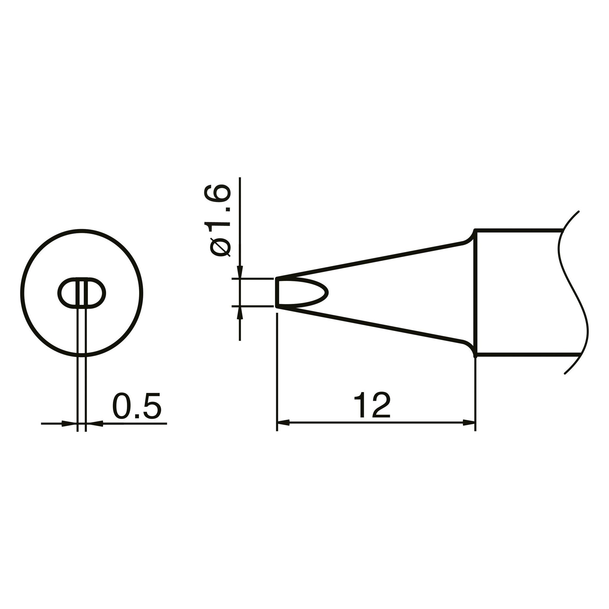 Hakko COMPOSIT Lötspitze Format 1.6SSD (Lötspitze) (T33-SSD16)