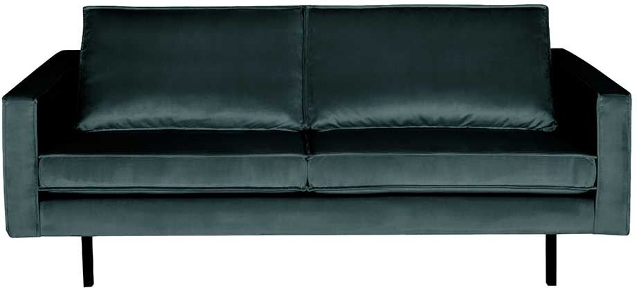 Pharao24.de Zweisitzer Sofa in Petrol Samt Retro Design