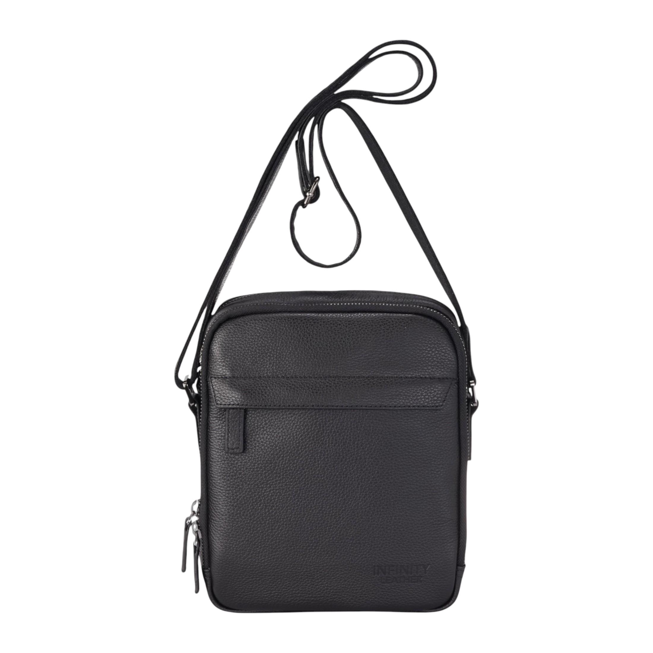 Echtes Leder Schwarz Vintage Messenger Crossbody Reisetasche - Hawthrone