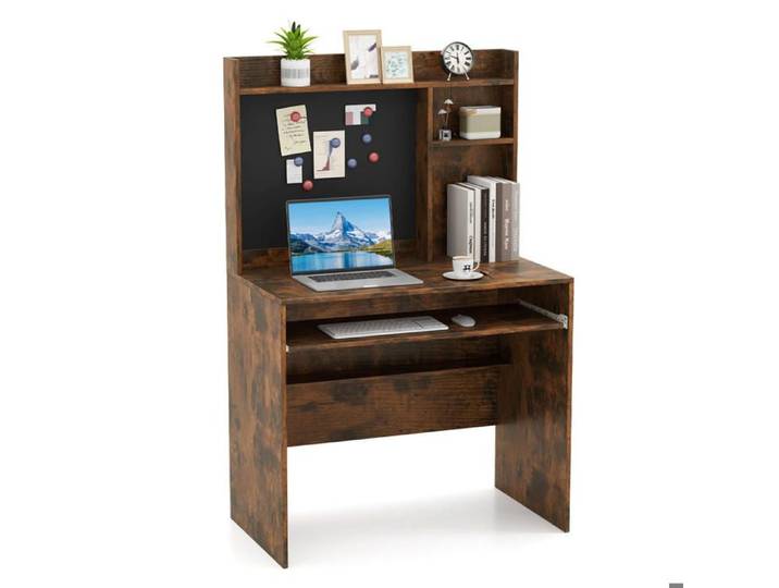 Pour un espace de travail ordonné bureau avec rangement panneau magnétique et tablette clavier coulissante