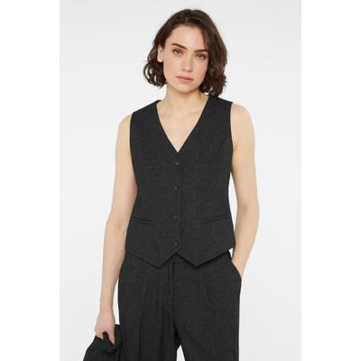 Anzugweste SENSES.THE LABEL, Damen, Gr. XS, schwarz, Web, Material: 72% Polyester, 27% Viskose, 1% Elasthan, Futter: 100% Polyester, unifarben, slim fit normal, Westen Anzugweste