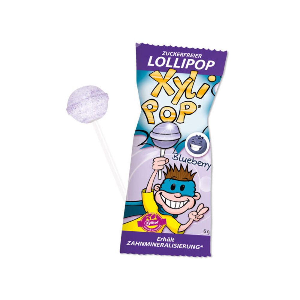 Miradent XyliPOP Lolli Zahnpflegelolli Blaubeere 1x6 g Bonbons