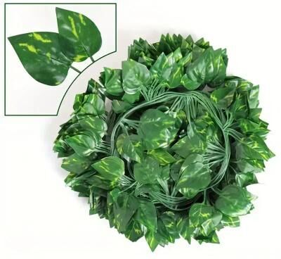 Inspired Living Lush Artificial Ivy Garland Fake Ivy Vine Hanging Greenery For Home Garden Wedding Wall Decor 4m (2 String) green Vines