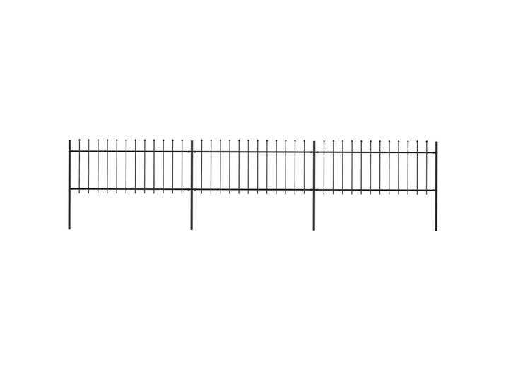 vidaXL Gartenzaun mit Speerspitze Stahl 504 x 80 cm Schwarz
