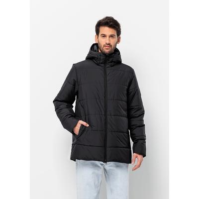 Funktionsjacke JACK WOLFSKIN "DEUTZER LONG JKT M", Herren, Gr. XXL (58), schwarz, Obermaterial: 100% Polyester. Futter: 100% Polyester. Füllung: 100% Polyester, Jacken Funktionsjacke, mit längerem Schnitt, winddicht, wasserabweisend, atmungsaktiv