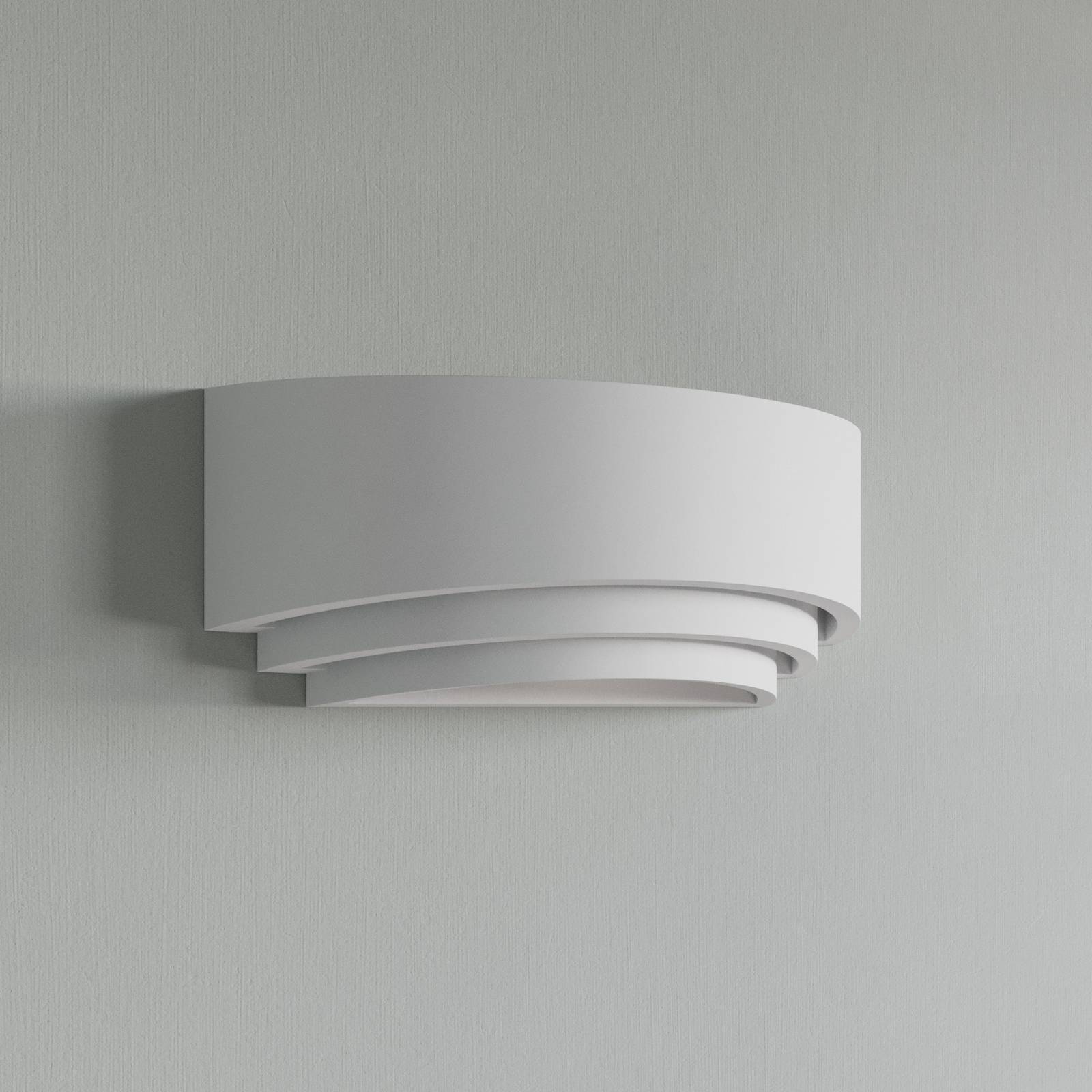 Wall Light Lucien Lindby, dimmable, White / opal, Bedroom, Plaster / clay, Modern, Wall Light