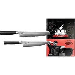 KAI Kamagata Monster Set Brotmesser + Kochmesser + signiertes Kochbuch TMK-CB22