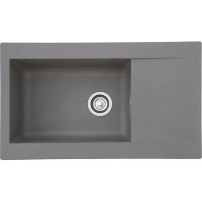 Einbauspüle RESPEKTA, grau, B:86cm H:20cm T:50cm, Verbundwerkstoff, Küchenspülen