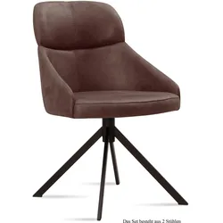ESSZIMMERSTUHL (2er-Set) Deanna 52x82x63 Schwarz/Braun