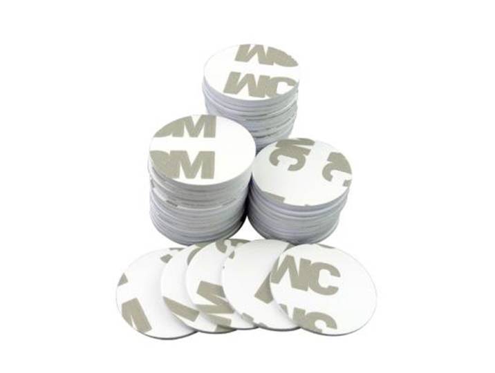 Autocollant réinscriptible pour pièces de monnaie, 18mm/25mm, adhésif au dos, T5577 125Khz, étiquettes RFID inscriptibles, carte de copie de puce intelligente, 100 pièces