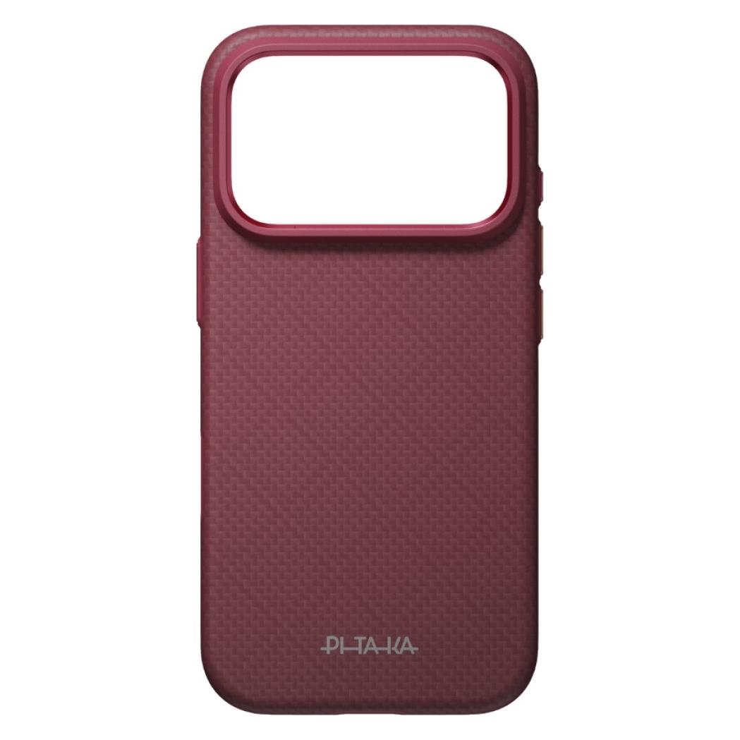 Pitaka Summa Case Argyle, Burgunderrot - iPhone 2026 Pro (Apple iPhone 17 Pro, Apple iPhone 18 Pro) (PIT000273)