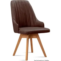 ESSZIMMERSTUHL drehbar (2er-Set) Dotti 52x91x60 Eiche geölt/Braun