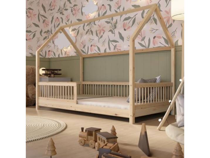 Crazy Pine Montessori Hausbett Crazy Polly 160x80 cm - Kinderbett aus Natur