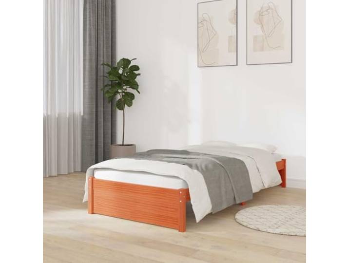 RJPLMFV Bettgestell aus massivem Kiefernholz, mit Latten Modernes Design, robuste Struktur, einfache Montage, einfache Reinigung