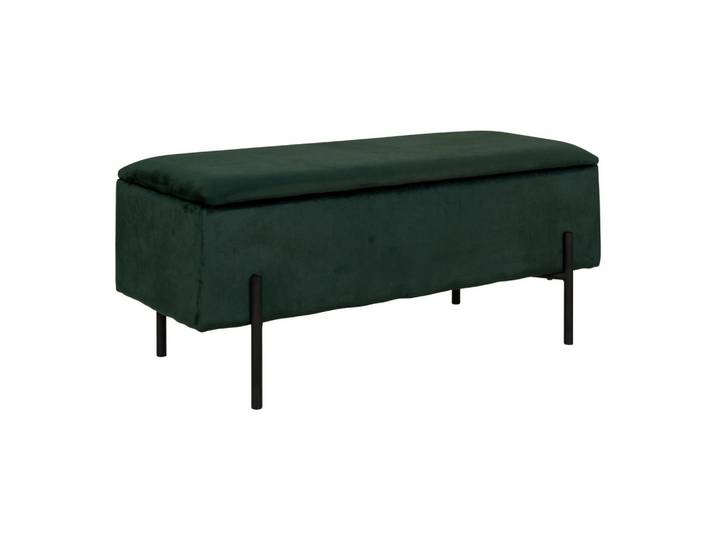Mid.you Truhenbank Watford, Dunkelgrün, Metall, Uni, 95x43x36.5 cm, Esszimmer, Bänke, Sitzbänke