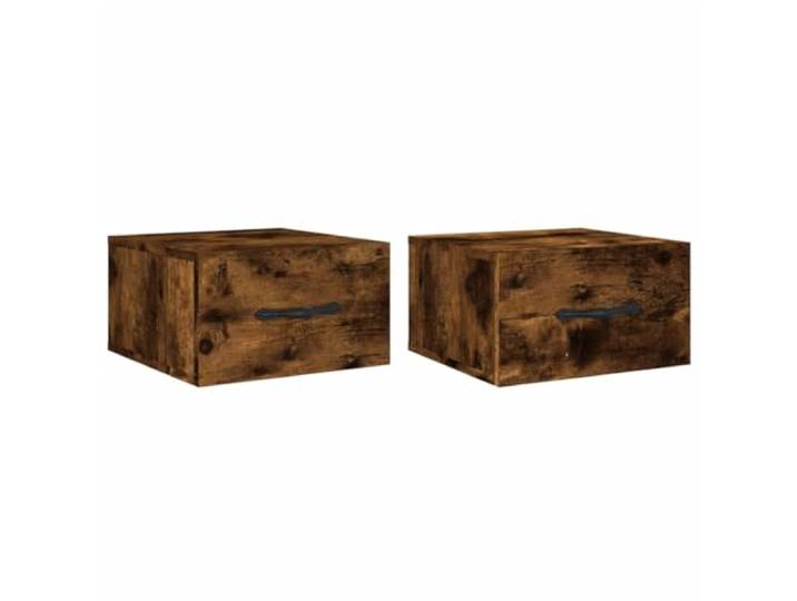 KUPTYERFG Wand-Nachttische 2 STK. Räuchereiche 35x35x20 cm Platzsparende Schweberegale fürs Schlafzimmer bieten praktischen Stauraum an der Wand. Robustes Holzwerkstoff-Design.